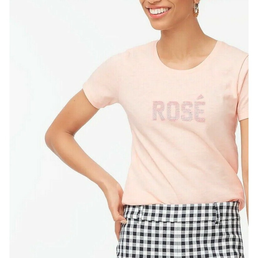 J. Crew Collector Tee Rosé Graphic Short Sleeve Top T-Shirt Women's Size S